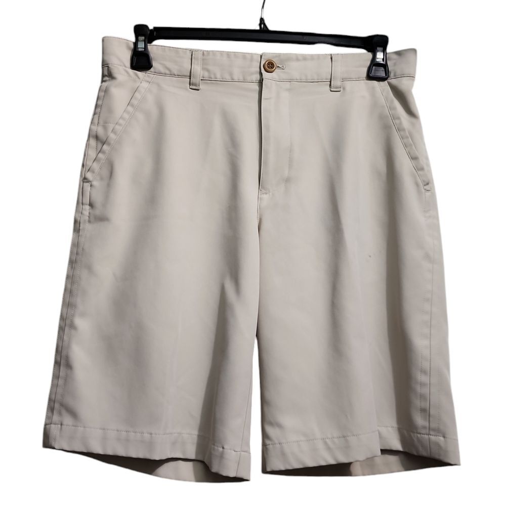 IZOD Golf Men's Beige Polyester Shorts Casual Comfort Classic Style Size 32